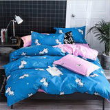 4pcs White black Bedding Set