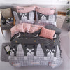 4pcs White black Bedding Set