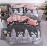 4pcs White black Bedding Set