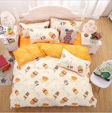 4pcs White black Bedding Set