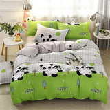 4pcs White black Bedding Set