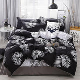 4pcs White black Bedding Set