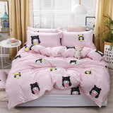 4pcs White black Bedding Set