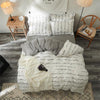 4pcs White black Bedding Set