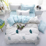 4pcs White black Bedding Set
