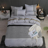 4pcs White black Bedding Set