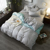 4pcs White black Bedding Set