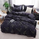 4pcs White black Bedding Set